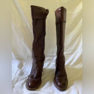Frye Dark Brown Over the Knee Leather Boots